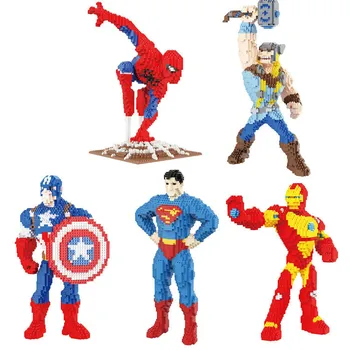 

2650pcs+ Super Heroes Diamond Building Blocks Big Size Iron Superman Captain Anime Figures Model Mirco Bricks Toys for Children