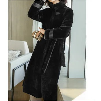 

Real Fur Cpat Women Sheep Shearing Winter Coat Women Natural Wool Jacket for Womens Clothing Abrigo Mujer 18806 YY783