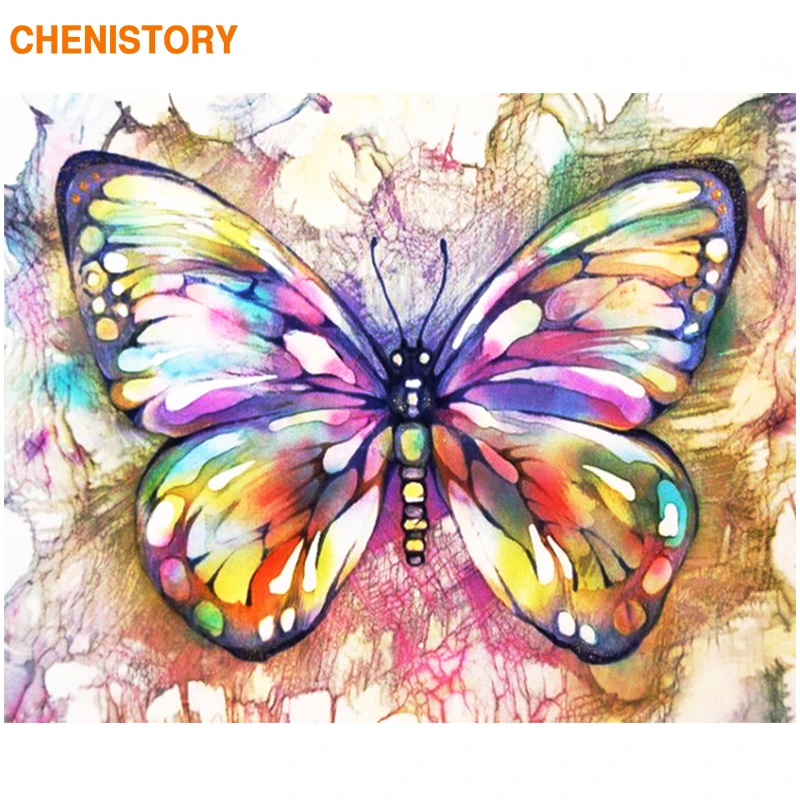 Chenistory quadro borboleta diy pintura por números pintura colorida por  números parede arte imagem colorir por números para decoração de casa| Pintura por número| - AliExpress