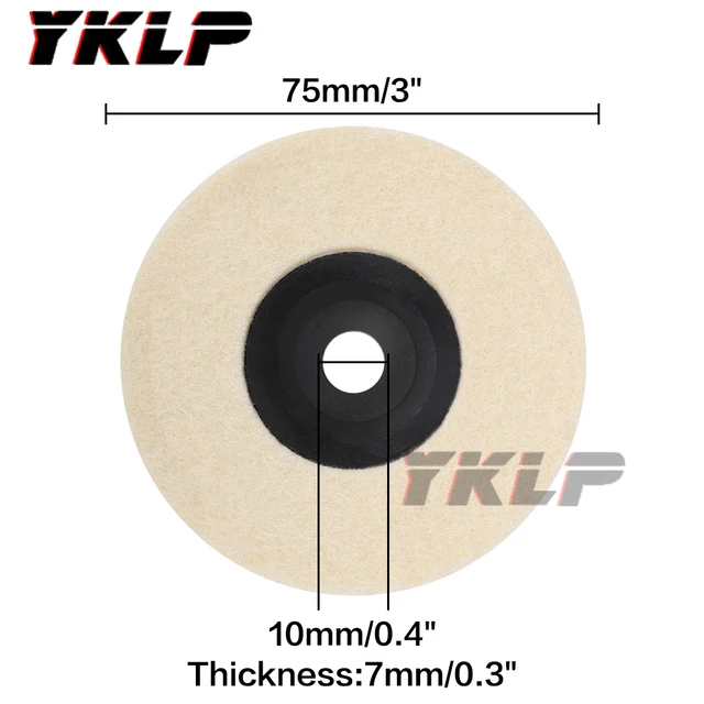 10pcs 50mm/75mm Wool Polishing Wheel Beige Buffing Pads Grinding Angle Grinder Wheel Felt Polisher Disc For Stainless Steel - Image 3