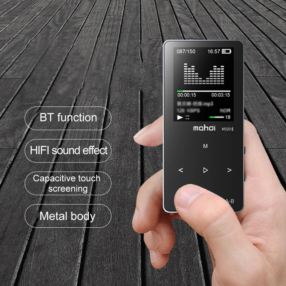 M320 металлический спортивный мини MP3-плеер Bluetooth Портативный аудиоплеер 4G/8G/16G со встроенным динамиком fm-радио APE Flac музыкальный плеер