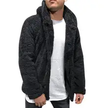 

NEW 2022 Spring Fluffy Fleece Long Sleeve Hooded Coat Plush Buttons Closure Cold Resistant Thicken Warm Men Coat Outerwear