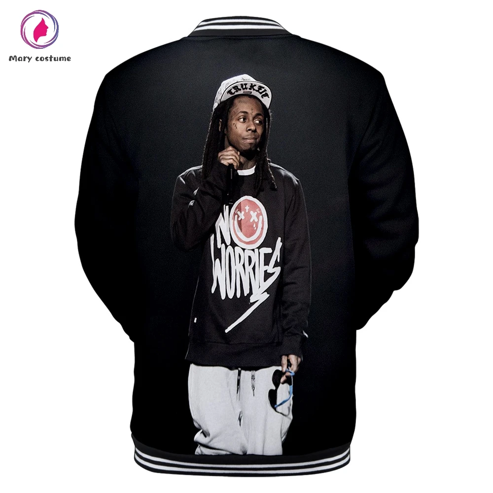 Lil Wayne полиэстер Повседневный тонкий бейсбольной куртке модная бейсбольная форма тренд Повседневная Harajuku уличная