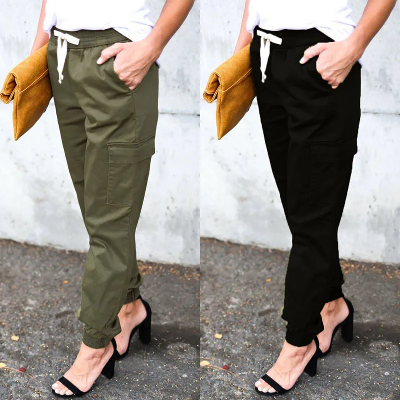 Popular Women's Elastic Waist Lace-up Bib Overall Women's Capri Casual Pants Women Cargo Pants Women Pants Popular Women's Elastic Waist Lace-up Bib Overall Women's Capri Casual Pants Women Cargo Pants Women Pants