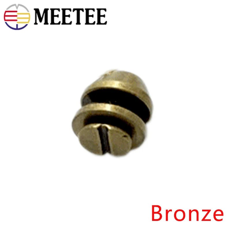 Meetee 10/30 комплектов 12 мм металлический Медь ботинки на плоской подошве с пряжкой в винтовые заклепки ногтей карабин DIY леатеркрафц сумки аппаратных аксессуаров BF469