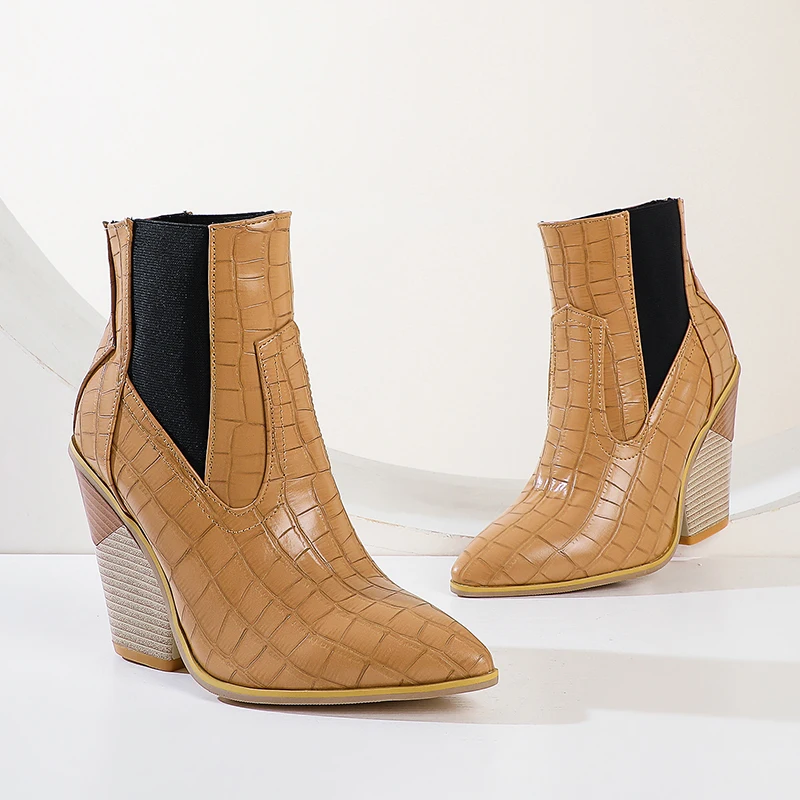 

women shoes 2021 fashion winter ankle boots for women Pointed Toe 34-48