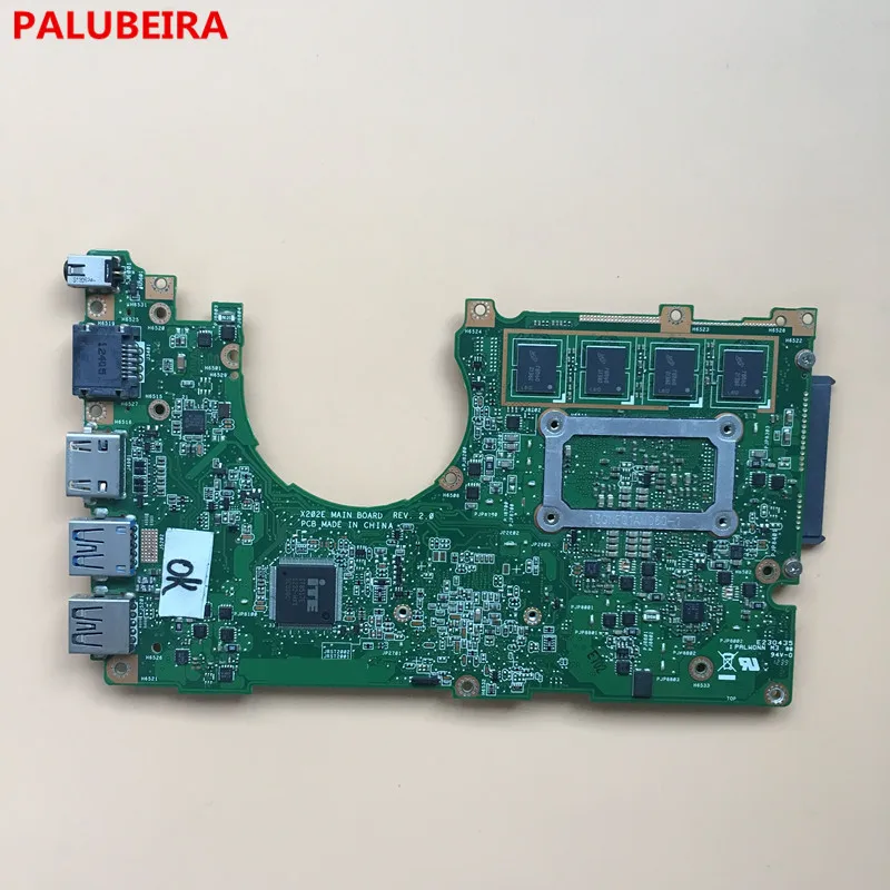 PALUBEIRA X202E материнская плата для ноутбука ASUS X202E X201E S200E X201EP тест оригинальная материнская плата 2G ram с ЦП