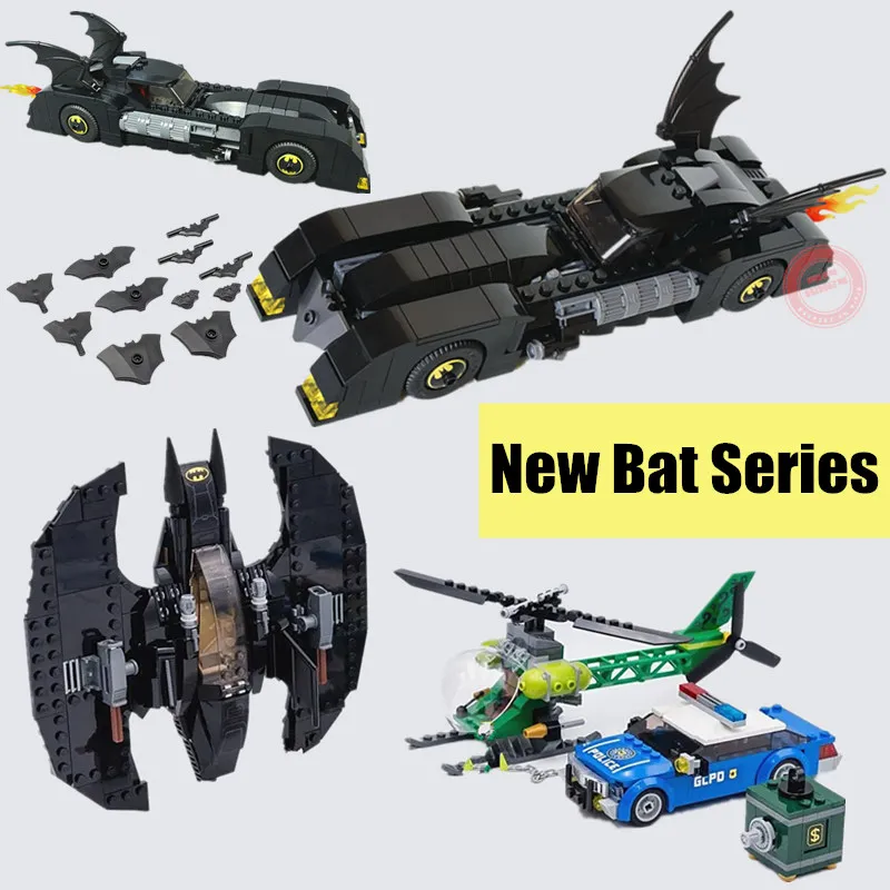 Новые Супергерои Бэтмобиль Джокер Fit Бэтмен техника фигурки модель строительные