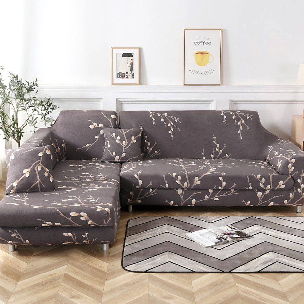 Чехлы для углового дивана Г-образный диван гостиной секционный шезлонг Диван-чехол из спандекса угловой диван-Чехлы стрейч 2 шт - Цвет: B