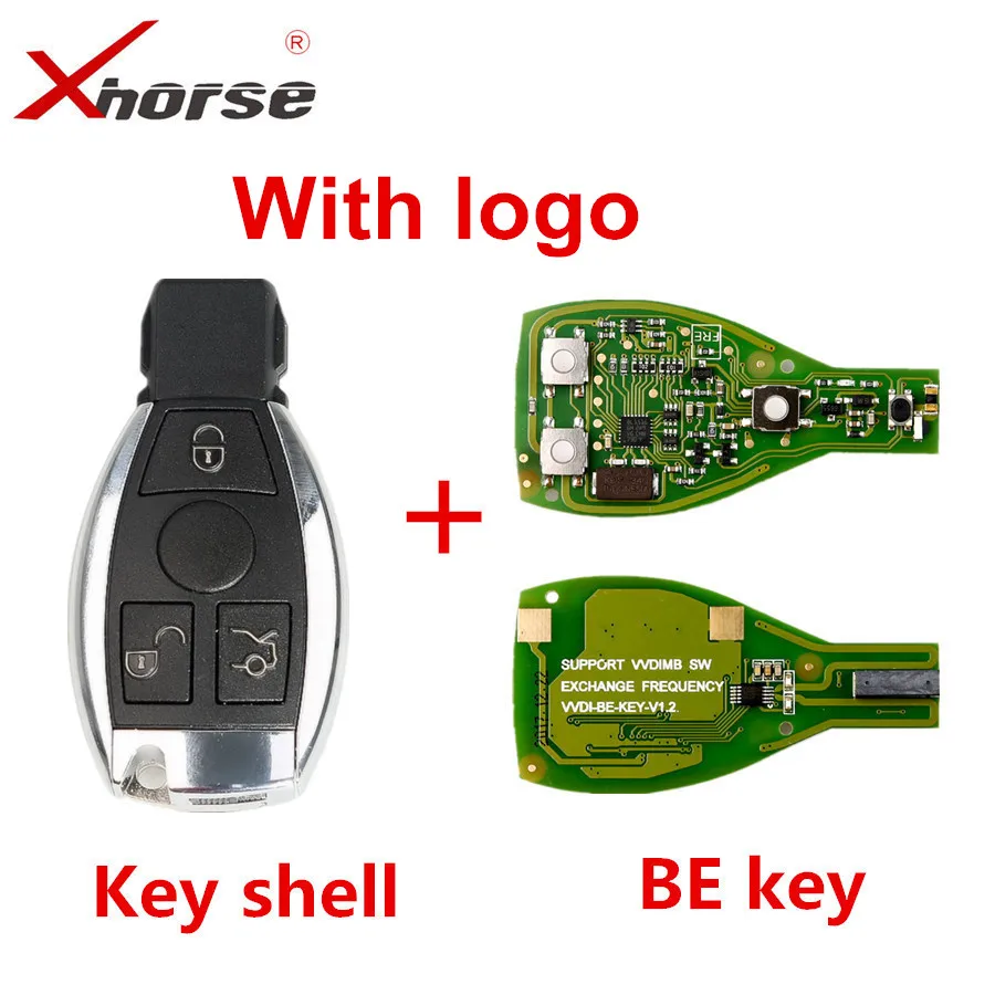 Newly XHORSE VVDI BE Key Pro For Benz V1.5 PCB Remote Key Chip Improved Version Smart Key Shell With Logo Can exchange MB BGA afbeelding
