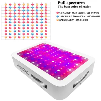 

Growing Lamps LED Grow Light 1200W Dual Chips 380-730nm Full Spectrum Plant Lighting For Plant Flower Seedling Cultivation White