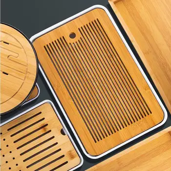 

Dropshipping Kung Fu Tea Set Tea Tray Tray Tea Table Drainage Water Storage Dry Soak Tray Small Japanese Style Bamboo Tray
