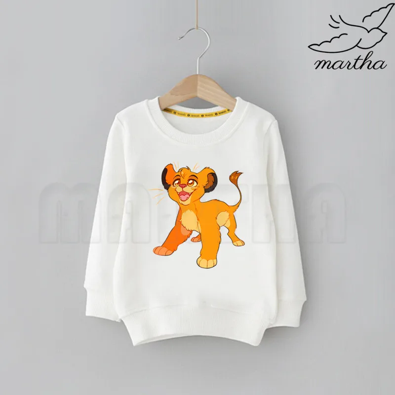 Толстовка для мальчиков и девочек с милым принтом Король Лев Simba детская
