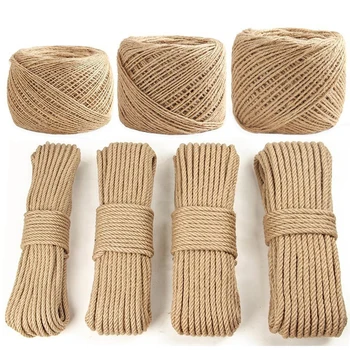 

50M Sisal Rope For Cat Tree Scratching Post Toy Cat Climbing Frame DIY Twisted Sisal Rope Cats Making Desk Legs Binding Rope