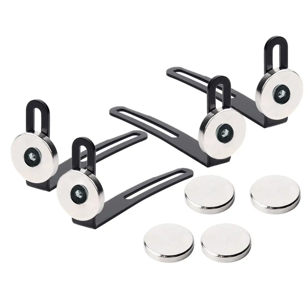 4 pçs rc carro escudo montagem do corpo de metal l bracket com ímã para 1:10 rc rastreador carro axial scx10 90046 d90 acessórios|Peças e Acessórios| -