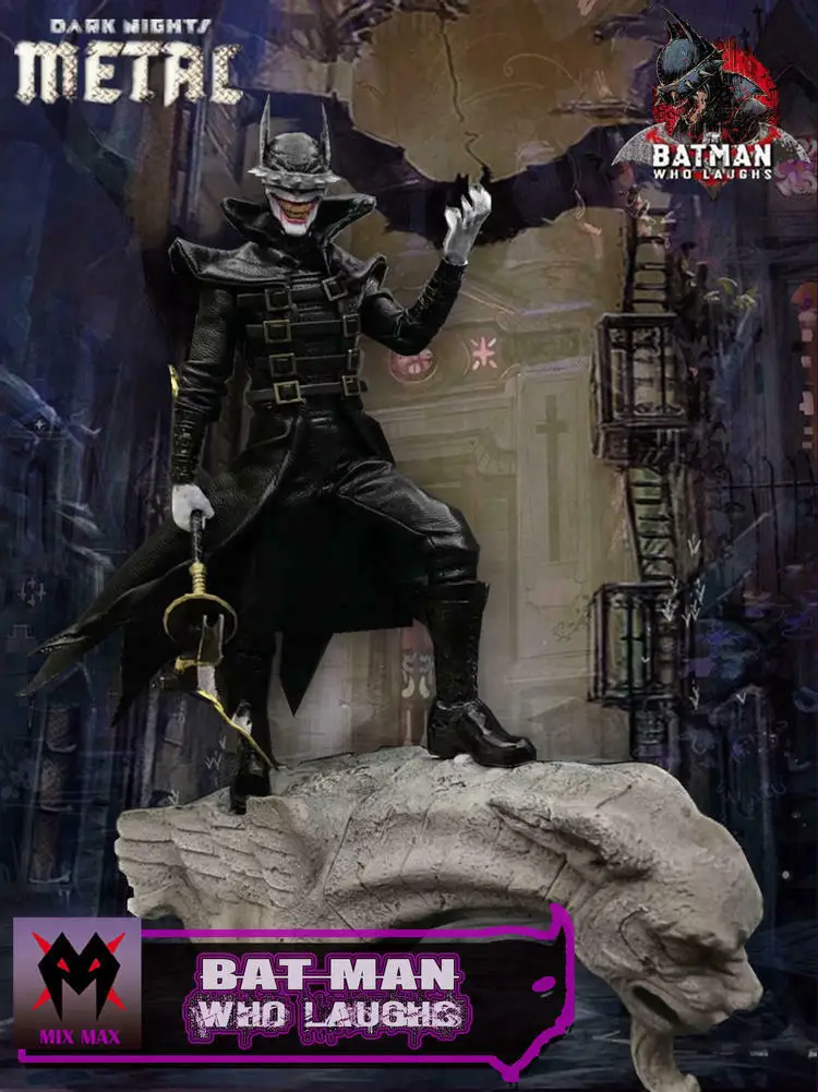 MixMax 1/12 мужской аксессуар для фигуры Бэтмен кто смеется темные ночи металлические наборы одежды аксессуар и модель головы для тела " Mezco
