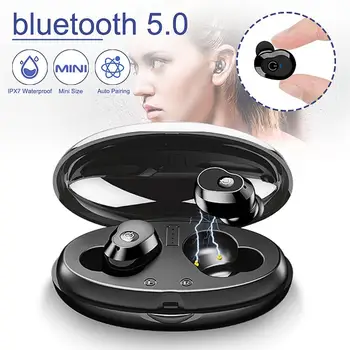 

TWS Wireless Headphones IPX7 Waterproof bluetooth 5.0 Stereo Touch Earphones Mini Earbud Bass Headset With Charging Box