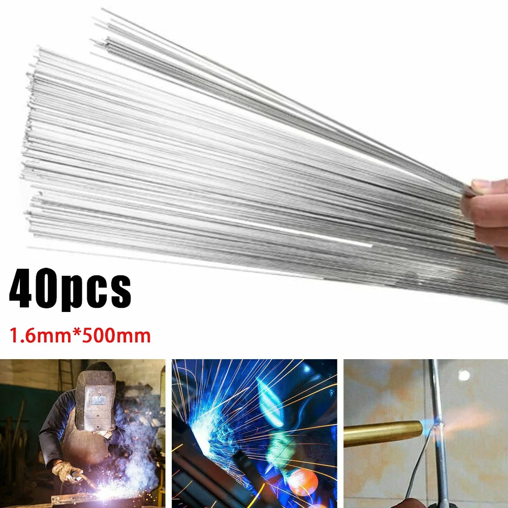 

40pcs 50cm* 1.6mm Easy Melt Welding Rods Low Temperature Aluminum Wire Brazing Melting Point For Alloy Welding