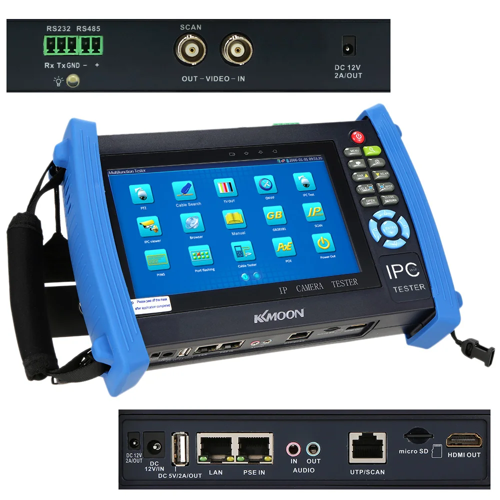 

KKmoon 7inch CCTV Onvif IP Camera Tester Touch Screen Monitor HDMI 1080P/PTZ/POE/WIFI/Cable Tracer/FTP