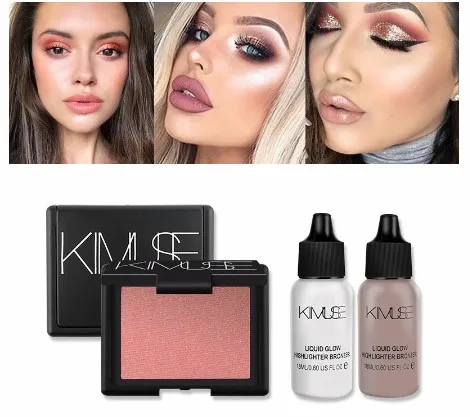 

KIMUSE Face Highlighter Liquid And Single Blush Glitter Brighten Bronzers Illuminator Makeup Shimmer Glow Facial Shiny Cosmetic