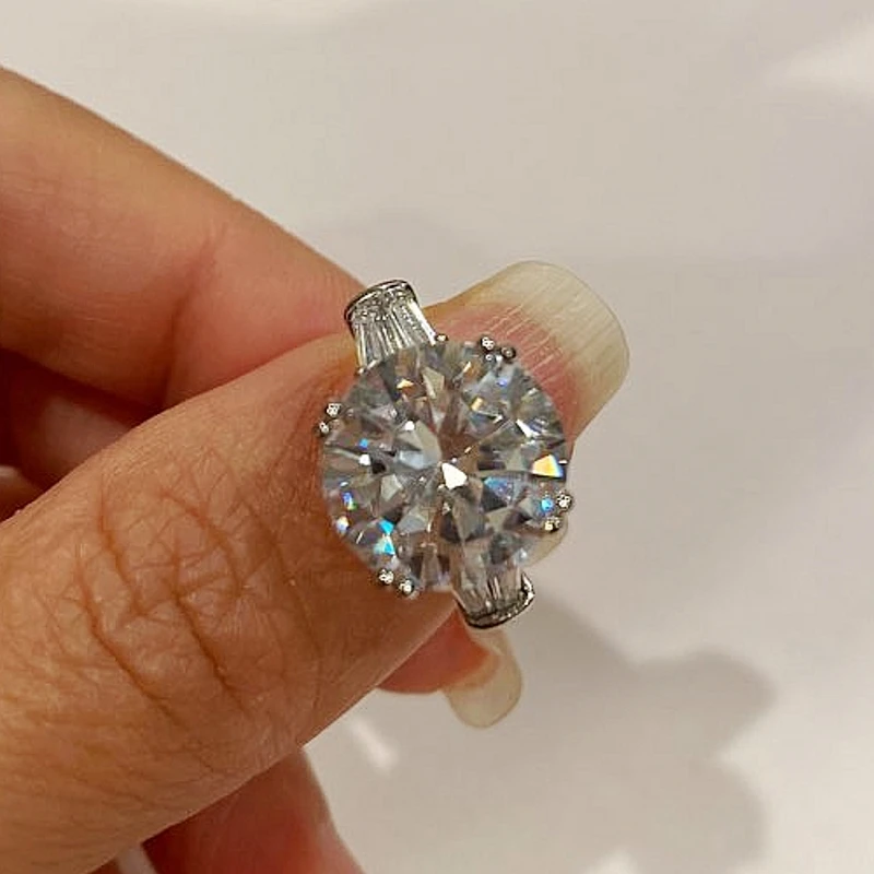 シルバー ダイヤモンドカット ソリティアリング ソリティアリング 4ct ラボダイヤモンドリング 925 スターリング