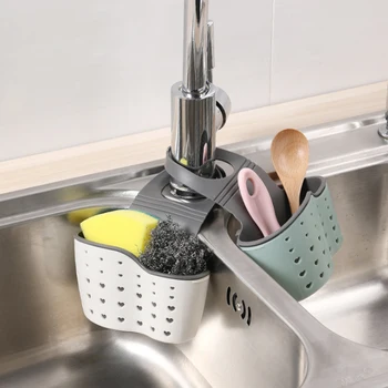 

Kitchen Sink Shelf Sponge Drain Rack Cleaning Cloth Storage Holder Soap Storage Organizer Utensils Bathroom Kitchen Accessories