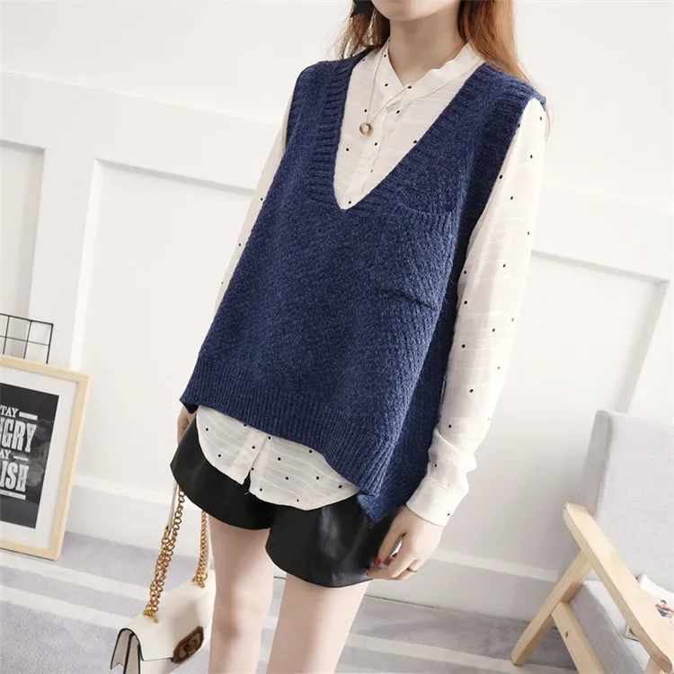 Женский свитер пуловер жилет с v образным вырезом проданный цвет новая модная