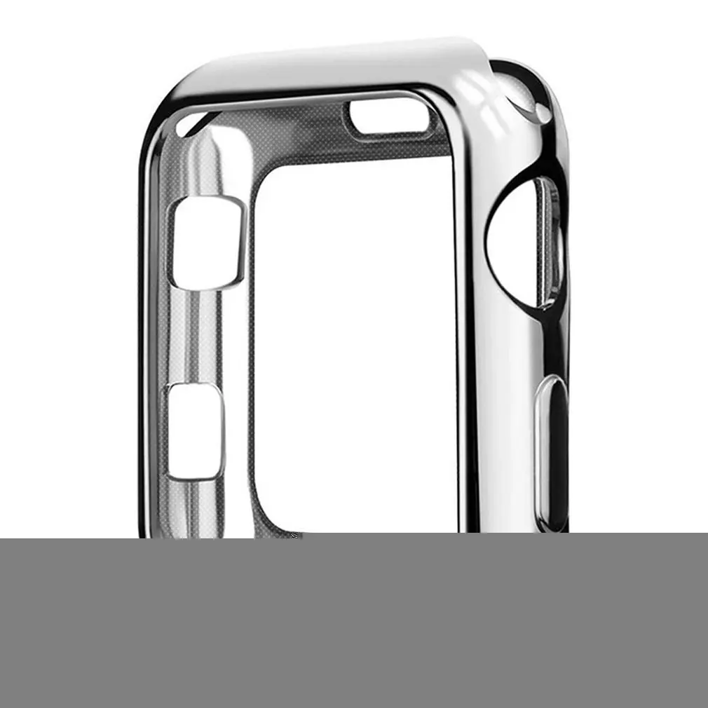 silver 360 Тонкий чехол для часов для Apple Watch корпус 4, версия 1, 2, 3, ремешок 42 мм, 38 мм, версия мягкий прозрачный TPU Экран протектор для наручных часов iWatch, 4 3) 44 мм 40 мм - Цвет: silver
