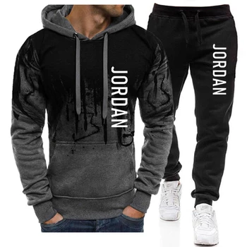 

2 Pieces Sets Tracksuit Men Hooded Sweatshirt+pants Pullover Hoodie Sportwear Suit Ropa Hombre Casual Men Clothes Size S-4XL