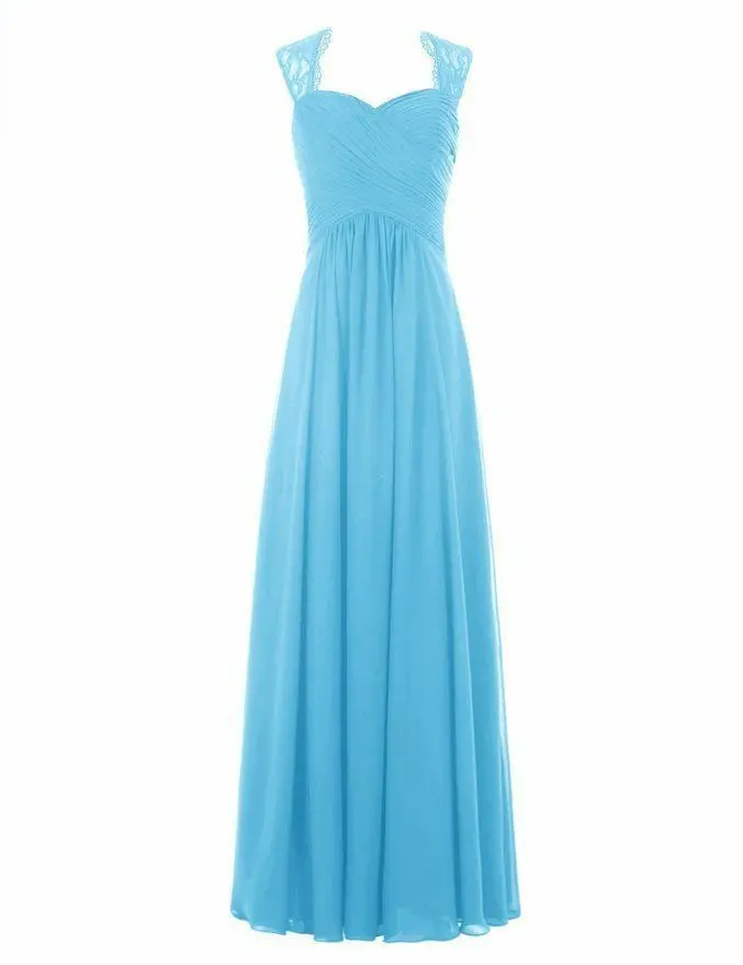ТРАПЕЦИЕВИДНОЕ шифоновое кружевное Плиссированное милое элегантное платье подружки невесты с открытыми плечами Свадебные Вечерние платья robe de soiree на шнуровке - Цвет: Baby Blue
