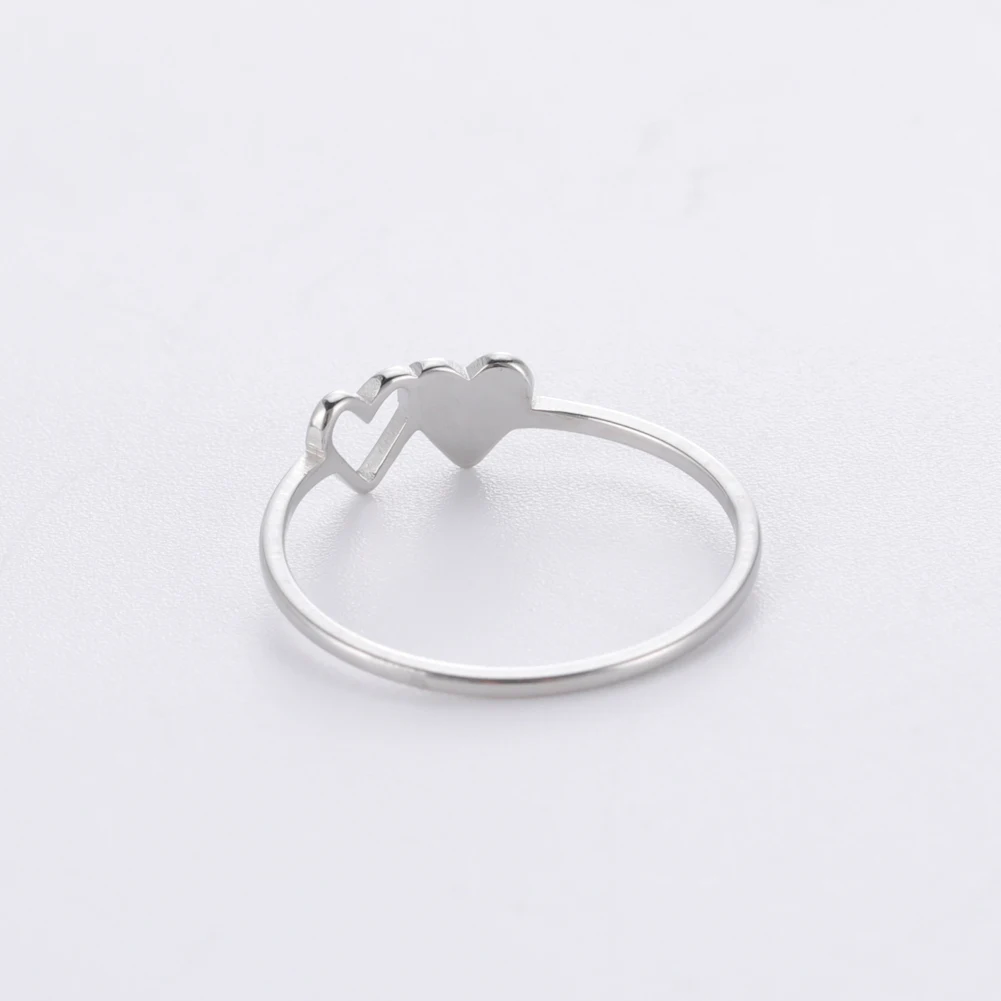 2025 Women Fashion Cooltime Initial Ring with Inscription and Double Hearts_voghion.com