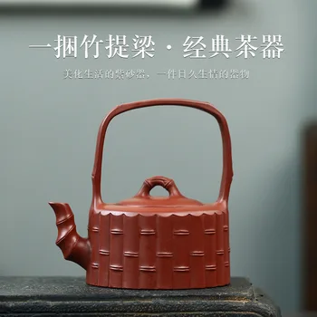 

Yixing Dark-red Enameled Pottery Teapot Pure Manual Bright Red Robe Handle Quality Fund Place Of Origin Teapot Moment Gift