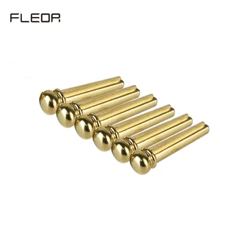 

FLEOR 6PCS Brass String Nails Bridge Pins End Peg for Acoustic Guitar Parts