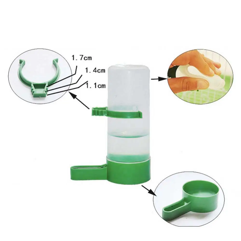 4Pcs Bird Feeder Drinking Water Bottle with Clip for Lovebirds Aviary Cage