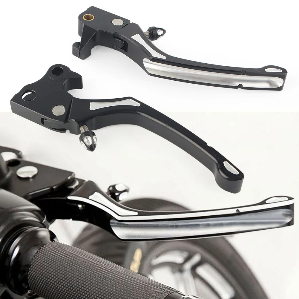 2pcs/Pair Motorcycle Hand Control Brake Clutch Levers Black CNC