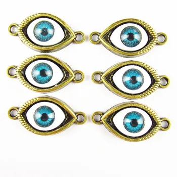 

Beautiful 10Pcs Carved Brass Bronze Dripping Oil Eye Connector Pendant Bead 30x15x5mm 1014PJ