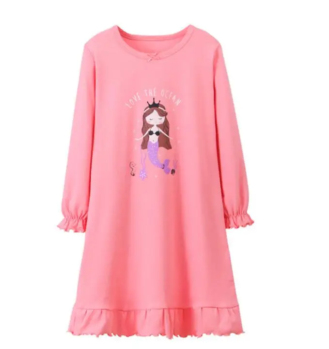 Kids Nightdress Sleepshirts Springs Autumn Girl Princess Sleepshirts Long Sleeve Robe Nightgown Children Sleepwear Loose Pajamas expensive pajama sets	