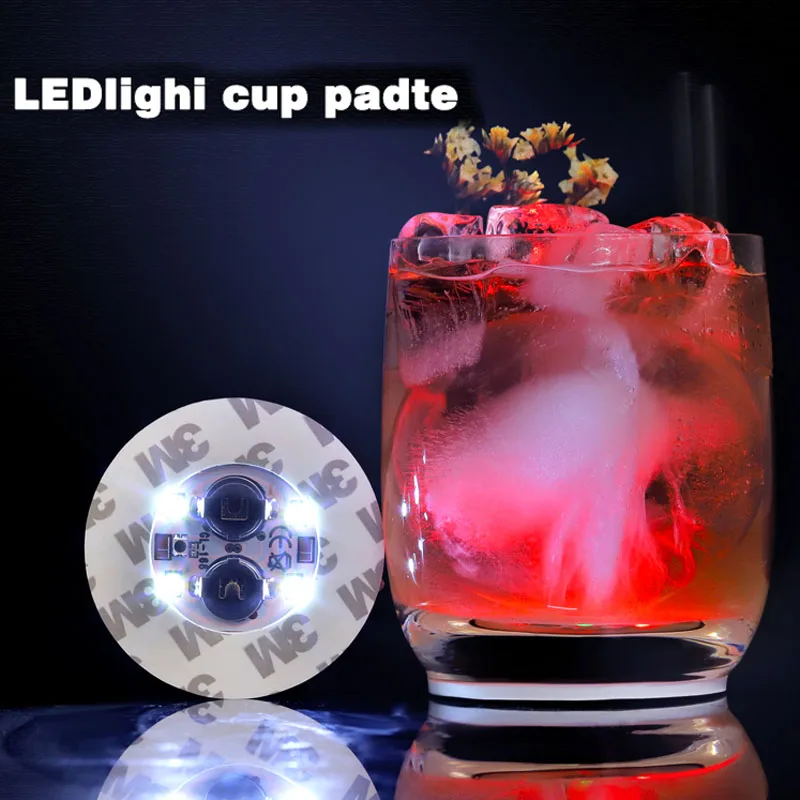 

5pcs/lot led flashing light cup Coaster sticker stand base for bottle use for bar party club Christmas Decoration