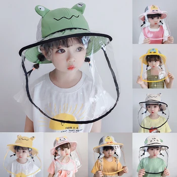 

Student Kid Dustproof Anti Spitting Protective Mask Visor Hat Face Shield Fisherman Outdoor Windproof Dustproof Anti-fog sun Cap