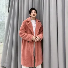 Мужской женский модный Повседневный длинный толстый флисовый Тренч, пальто, мужская зимняя куртка из искусственного меха, верхняя одежда, одежда для пар