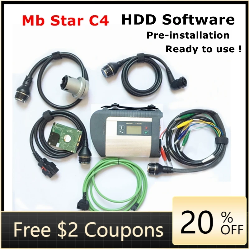 mb star c4 sd connect diagnostic tool wifi star c4 multiplexer with cables star diagnosis c4 software hdd DAS System