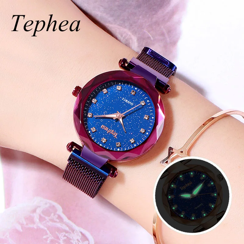 

Top Brand Unique Fashion Blue Dial Watches Simple Casual Steel Mesh Women's Watches Ladies WristWatch Clock Relogio Feminino