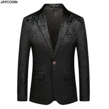 KLV пиджак мужской повседневный винтажный костюм с отложным воротником и длинным рукавом с цветочным принтом куртка chaqueta traje hombre 9916