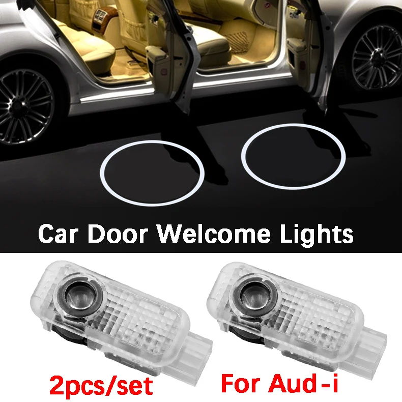 2 uds LED COCHE puerta cortesía lámpara para AUDI A3 A4 B5 B6 B7 B8 A5 C5 A6 C6 C7 A7 A8 A1 100 V8 8V Q3 Q5 Q7 proyector de entrada de luz led