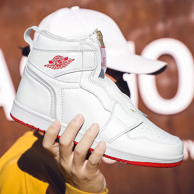

MEN'S SHOES Hight-top Trendy Shoes New Style Aj13 Front Zipper Couples Men's Sports Footwear men loafers sneakers mens