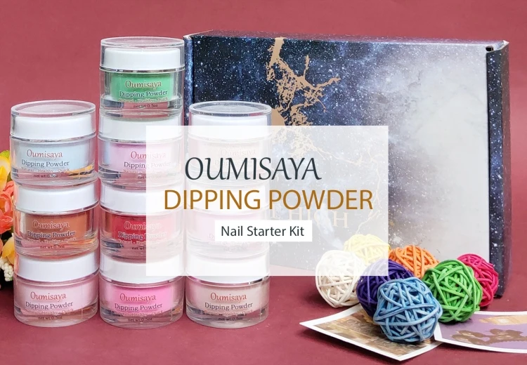 0,5 унц./шт. 28 шт. набор Oumisaya поднос для ногтей порошок для цветов с Dip Системы основы
