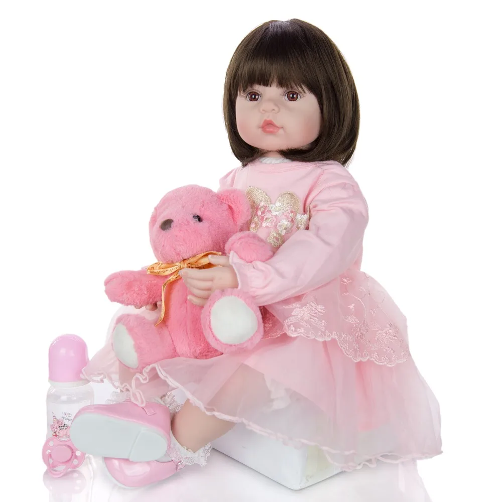 NPK кукла Boneca Reborn 24 дюймов мягкая силиконовая, виниловая кукла 60 см Мягкая силиконовая Reborn Реалистичная кукла-младенец Bebes Reborn Dolls