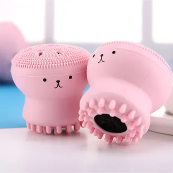 

Face Wash Brush Double-sided Jellyfish Small Octopus Face Wash Brush Silicone Cleansing Brush Facial Clean Brush Artifact Clean