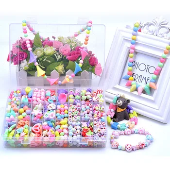 

DIY Colorful Acrylic Beads Girls Toys Set Jewelry Handmade Making Puzzle Kit Arts And Crafts Children Educational Toy Gifts