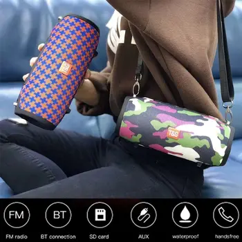 

Portable Bluetooth Speaker 20W Wireless Bass Column Waterproof Outdoor Speaker Support AUX TF USB Subwoofer Loudspeaker TG125
